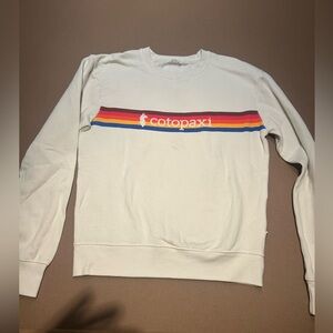 Cotopaxi Cream Sweatshirt with Multicolor Stripe